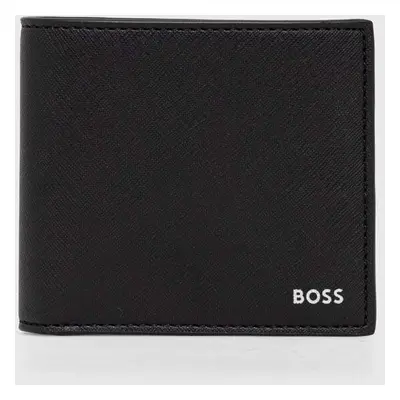 Kožená peněženka BOSS černá barva, 50485600