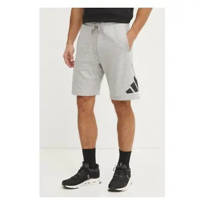 Kraťasy adidas Essentials pánské, šedá barva, melanžové, JE8957