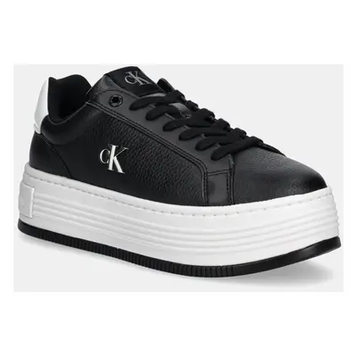 Sneakers boty Calvin Klein Jeans BOLD FLATF LOW LACE MG černá barva, YW0YW01766