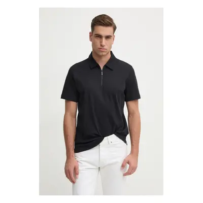 Bavlněné polo tričko Michael Kors černá barva, CF452D6DW9