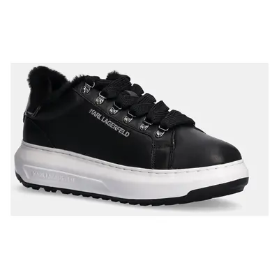 Kožené sneakers boty Karl Lagerfeld KAPRI LUG černá barva, KL57544