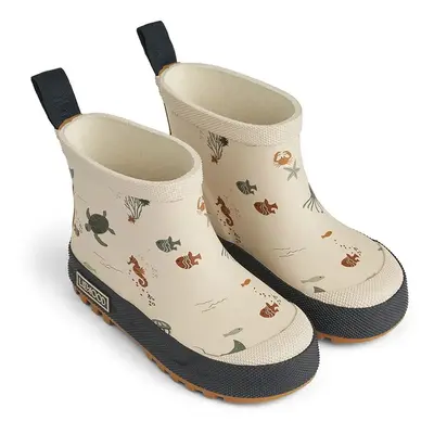 Dětské holínky Liewood Tekla Printed Rainboot béžová barva