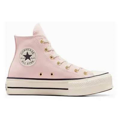 Semišové tenisky Converse Chuck Taylor All Star Lift růžová barva, A13823C