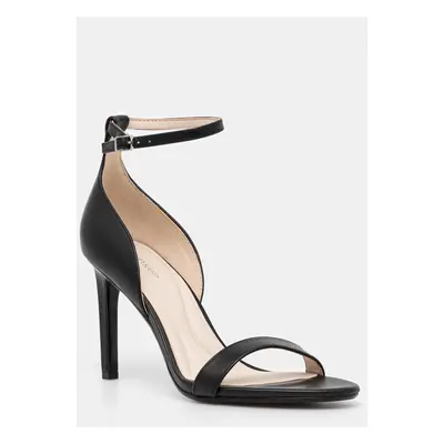 Sandály Calvin Klein HEEL SANDAL 90 - LTH černá barva, HW0HW02337