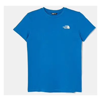 Dětské tričko The North Face TEEN S/S SIMPLE DOME TEE modrá barva, s potiskem, NF0A8DRPT4S1