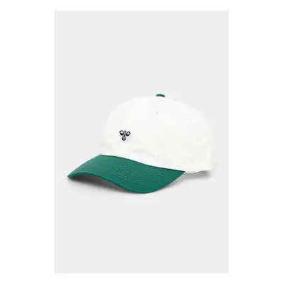 Bavlněná baseballová čepice Hummel hmlBASEBALL CAP BEE černá barva, s aplikací, 225368