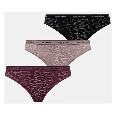 Kalhotky Calvin Klein Underwear 3-pack vínová barva, 000QD5069E