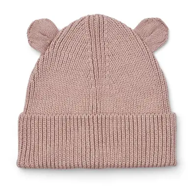 Dětská bavlněná čepice Liewood Gina beanie with ears růžová barva, LW15032