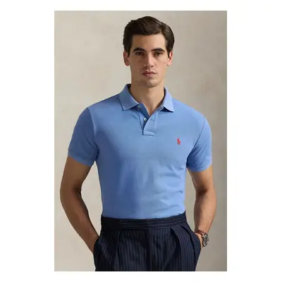 Bavlněné polo tričko Polo Ralph Lauren modrá barva, 710680784