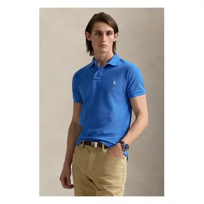 Bavlněné polo tričko Polo Ralph Lauren modrá barva, 710536856