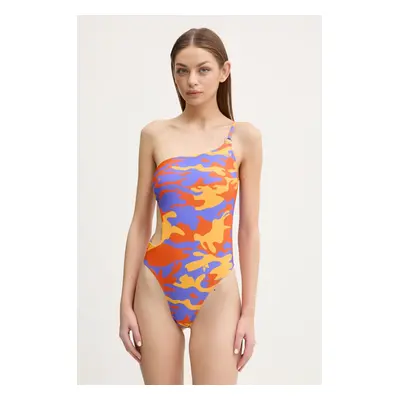 Jednodílné plavky adidas Originals STR SWIMSUIT fialová barva, měkký košík, JD4263