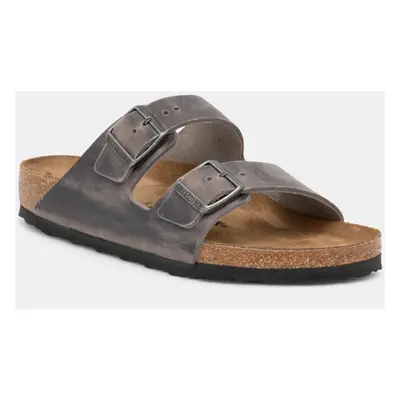 Nubukové pantofle Birkenstock Arizona šedá barva, 1027046