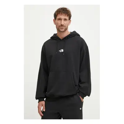 Mikina The North Face Zumu Hoodie pánská, černá barva, s kapucí, hladká, NF0A89FJJK31