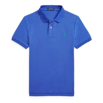 Dětská bavlněná polokošile Polo Ralph Lauren modrá barva, 323708857183