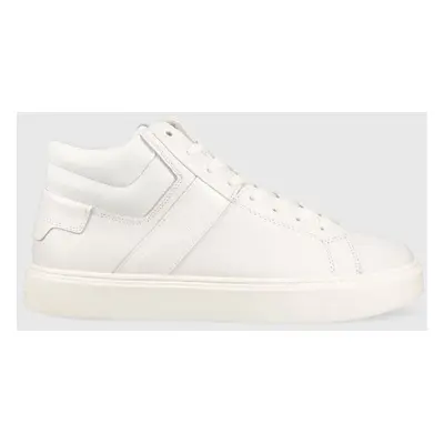 Sneakers boty Calvin Klein HIGH TOP LACE UP LTH bílá barva, HM0HM01057