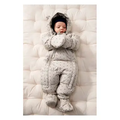 Kojenecká zimní kombinéza Liewood Sylvie Baby Snowsuit šedá barva, LW19403