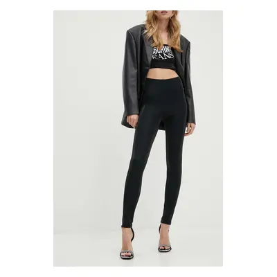 Legíny Moschino Jeans dámské, černá barva, hladké, 0326.8238