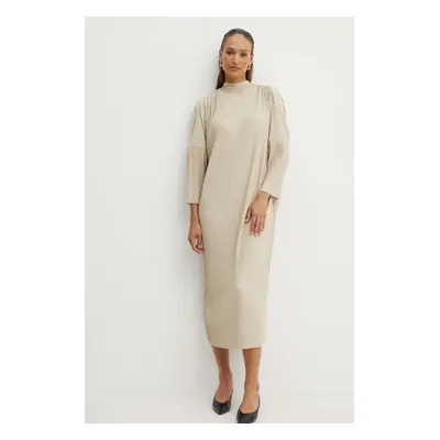 Šaty Max Mara Leisure béžová barva, midi, oversize, 2426626067600