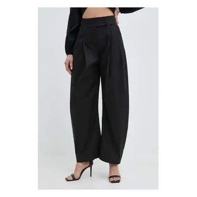 Kalhoty Pinko dámské, černá barva, jednoduché, high waist, 103577 A1TX