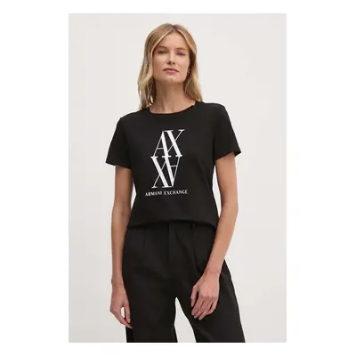 Bavlněné tričko Armani Exchange černá barva, 6DYT04 YJG3Z