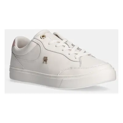 Kožené sneakers boty Tommy Hilfiger ESSENTIAL CHIC COURT SNEAKER bílá barva, FW0FW08322