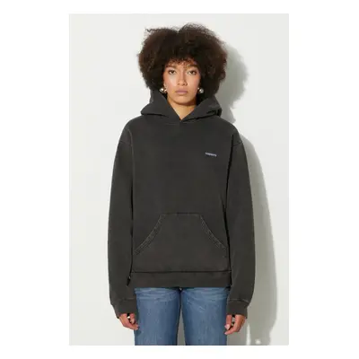 Mikina Coperni Washed Horn Hoodie dámská, černá barva, s kapucí, COPJS15BIS523W