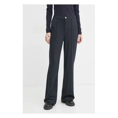 Kalhoty G-Star Raw dámské, tmavomodrá barva, jednoduché, high waist, D25027-D706