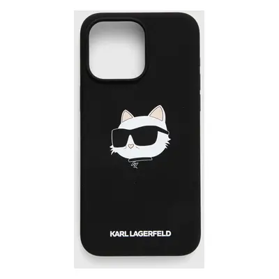 Obal na telefon Karl Lagerfeld iPhone 15 Pro Max 6.7 černá barva, KLHMP15XSCHPPLK