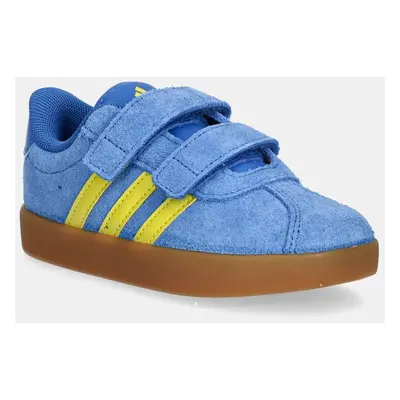 Dětské semišové sneakers boty adidas VL COURT 3.0 modrá barva, JH6306