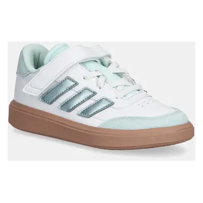 Dětské kožené sneakers boty adidas COURTBLOCK bílá barva, JH8569