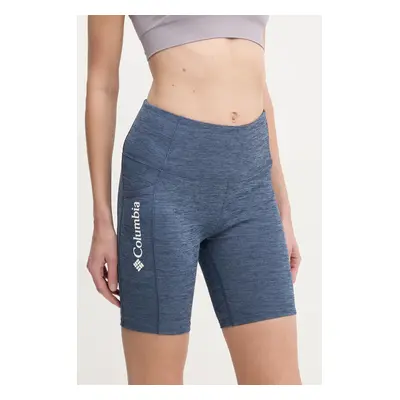 Sportovní šortky Columbia Move dámské, šedá barva, melanžové, high waist, 2075971