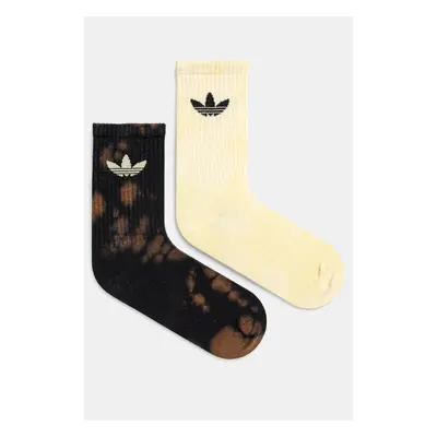 Ponožky adidas Originals 2-pack hnědá barva, JC8636