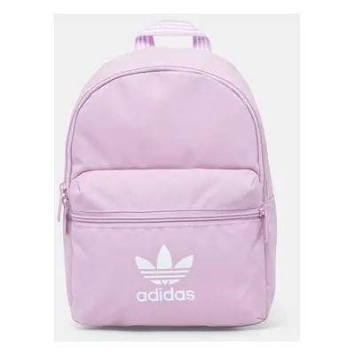 Batoh adidas Originals Adicolor dámský, fialová barva, malý, s potiskem, JI9439