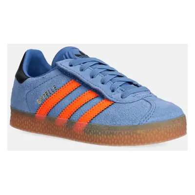 Dětské semišové sneakers boty adidas Originals GAZELLE modrá barva, JQ7836