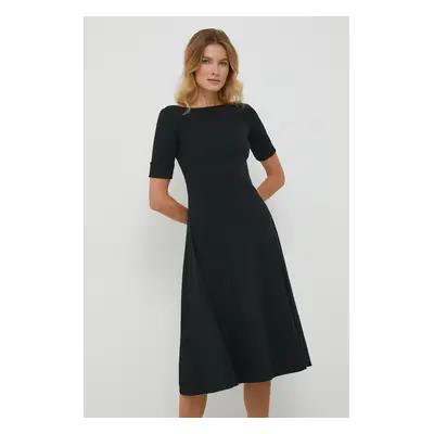 Šaty Lauren Ralph Lauren černá barva, midi, 250863913001