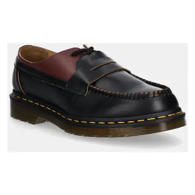 Kožené polobotky MM6 Maison Margiela MM6 Maison Margiela x Dr. Martens pánské, vínová barva, SH3