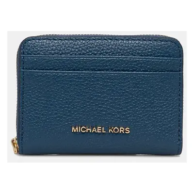 Kožená peněženka MICHAEL Michael Kors modrá barva, 32T4GJ6Z5L