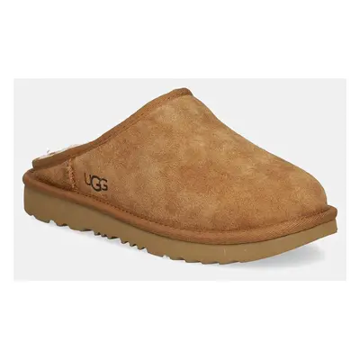 Dětské semišové papuče UGG KIDS' CLASSIC SLIP-ON hnědá barva, 1161030K