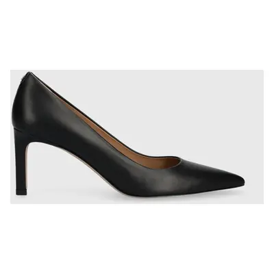 Kožené lodičky BOSS Janet Pump 70-N_N černá barva, 50498836