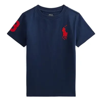 Dětské bavlněné tričko Polo Ralph Lauren tmavomodrá barva, 322832907039