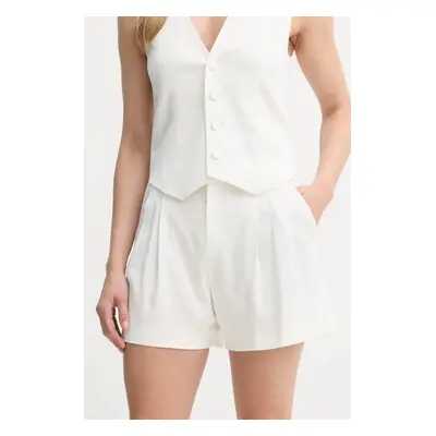 Šortky z vlněné směsi A.L.C. bílá barva, hladké, high waist, 2PANT01124