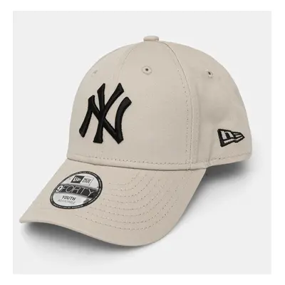 Dětská bavlněná kšiltovka New Era NEW YORK YANKEES béžová barva, s aplikací, 12745557