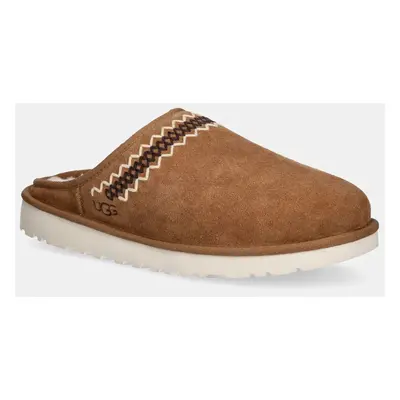 Semišové papuče UGG Classic Slip-On Atherson hnědá barva, 1162330-CHE