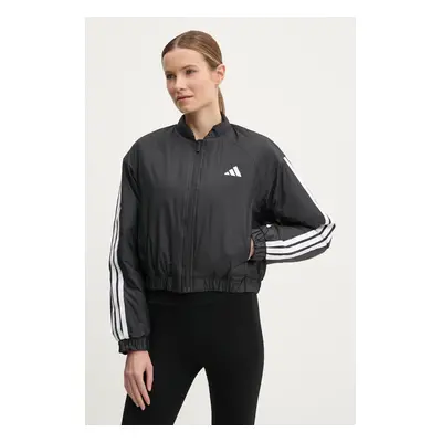 Bunda adidas Essential dámská, černá barva, přechodná, JD1296