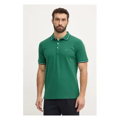 Bavlněné polo tričko Lindbergh zelená barva, s aplikací, 30-404010