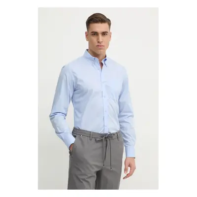 Bavlněná košile United Colors of Benetton modrá barva, regular, s límečkem button-down, 5KQRUQ04