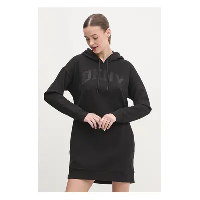 Šaty Dkny černá barva, mini, oversize, DP5D4885