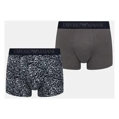 Boxerky Emporio Armani Underwear 2-pack pánské, šedá barva, EM001014 AF10797