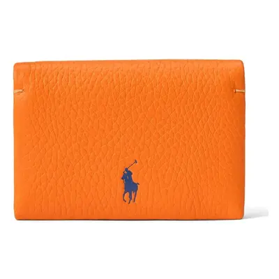 Kožená peněženka Polo Ralph Lauren oranžová barva, 427949873