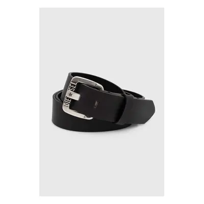 Kožený pásek Diesel B-STAR II BELT pánský, černá barva, X08881.P1913